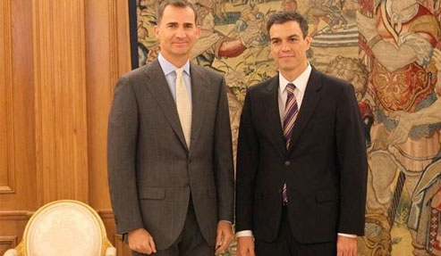 El nuevo líder del PSOE visita a Felipe VI en Zarzuela 