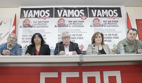 CC.OO, UGT y USO: Manifestaciones en toda España contra la "austeridad"