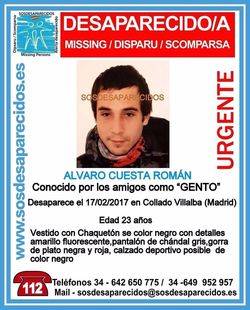 Hallado muerto el joven de 23 años de Collado Villalba que estaba desaparecido desde el 17 de febrero
