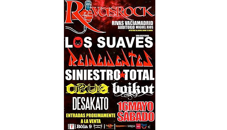 El festival Rivas Rock tendrá a Los Suaves, Reincidentes, Obús, Siniestro Total