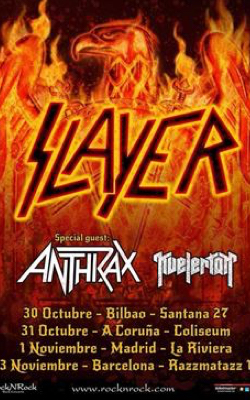 Slayer y Anthrax actuarán en Bilbao, A Coruña, Madrid y Barcelona