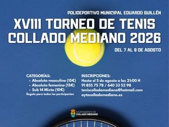 Inscripciones abiertas para el XVIII Torneo de Tenis 2026