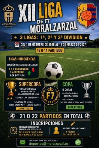 Inscripciones abiertas para la XII Liga de Fútbol 7 en Moralzarzal