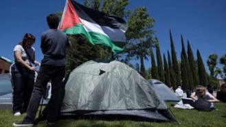 Más de 150 estudiantes acampados en la UCM en defensa del 'pueblo palestino'