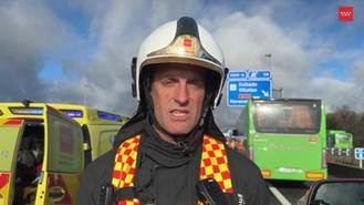 Heridas 24 personas, dos de ellas graves, en un accidente múltiple en la A-6