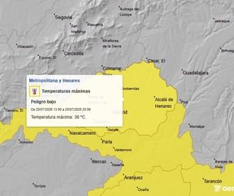 Alerta amarilla por altas temperaturas en los próximos días