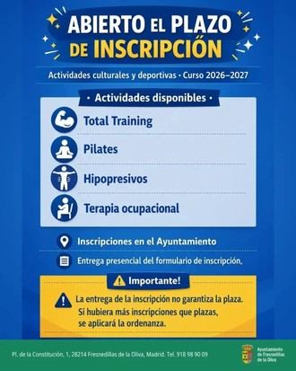Nuevas actividades culturales y deportivas para el curso 2026-2027