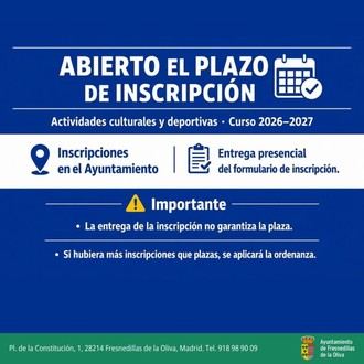 Nuevas actividades deportivas para el curso 2026-2027 en Fresnedillas de la Oliva