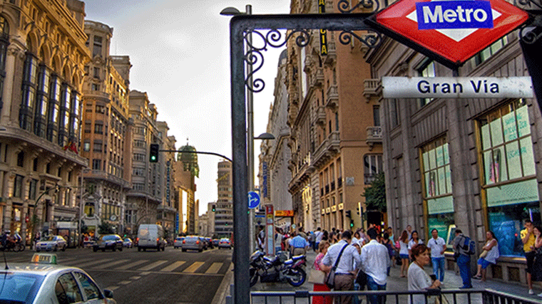 La afluencia de peatones en la Gran Vía aumenta un 44% en el último año