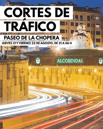 Corte de tráfico nocturno en el túnel del Paseo de la Chopera por obras de mantenimiento