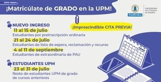 Inicio del periodo de matrícula en la UPM para el curso 2025/2026
