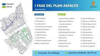 Inicia la licitación del plan de asfaltado en Arroyomolinos con 3,5 millones de inversión