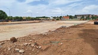 Progreso en la construcción de un nuevo espacio público en El Olivar