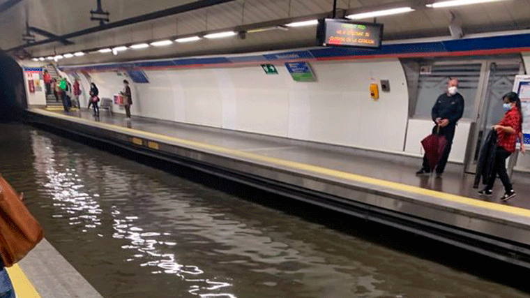 Las fuertes lluvias provocan interrupciones en el Metro entre Opera-Quevedo y Lista-Goya