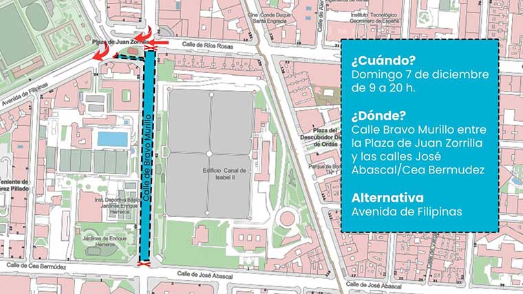 El Ayuntamiento volverá a peatonalizar este domingo un tramo de Bravo Murillo coincidiendo con el puente