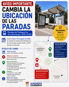 Nuevas paradas de autobús en el Polideportivo mejoran la accesibilidad