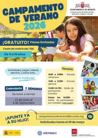 Inscripciones abiertas para el campamento de verano 2026 hasta el 29 de mayo