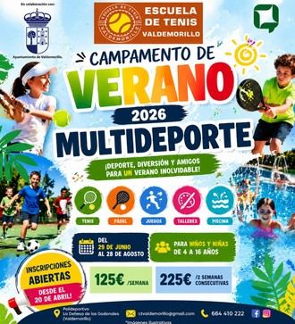 Campamento Multideporte y Tenis en Valdemorillo del 29 de junio al 28 de agosto