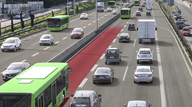 La A-2 contará con un carril Bus-VAO de entrada y salida de Madrid