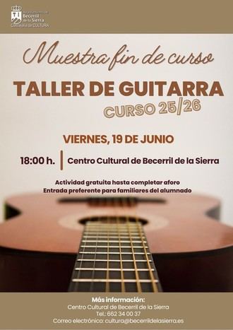 Exhibición final del Taller de Guitarra el 19 de junio