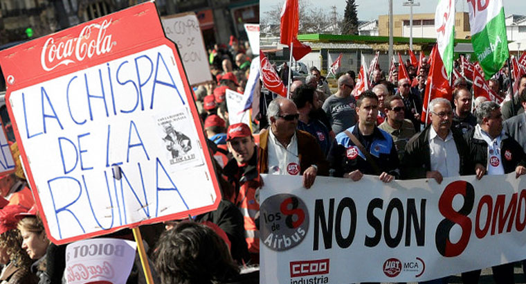 Marcha de apoyo a los trabajadores de Coca-Cola y a los 8 de Airbus