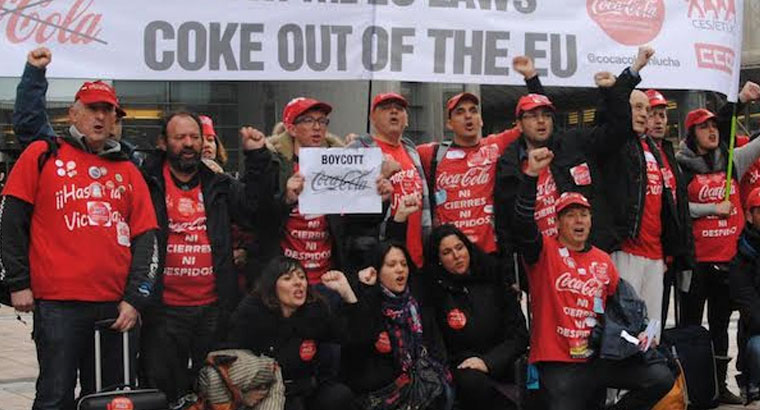 Trabajadores de Coca-Cola piden el apoyo de los eurodiputados 