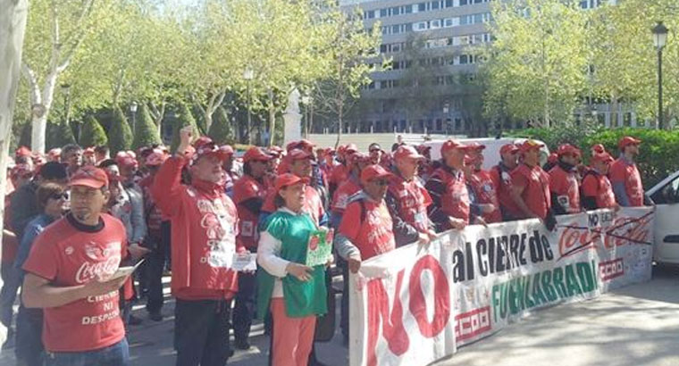 Trabajadores de Coca-Cola, manifestación para que se confirmen las sentencias
