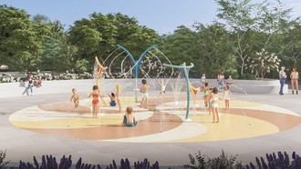 Transformación de la fuente en San Isidro para los más pequeños