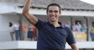 Recibimiento y homenaje a Contador tras vencer en el Giro