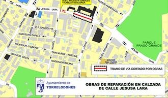 Corte de tráfico en Jesusa Lara por obras de calzada durante agosto