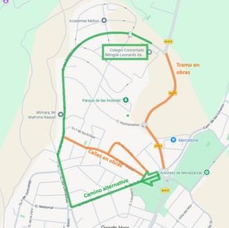 Desvíos y rutas alternativas por obras en la M-615 y calles afectadas