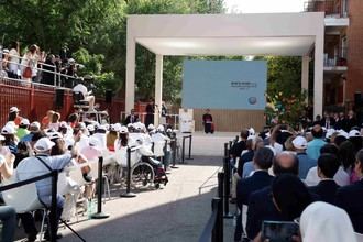 El Papa visita el centro CEDIA 24 horas de Cáritas Madrid