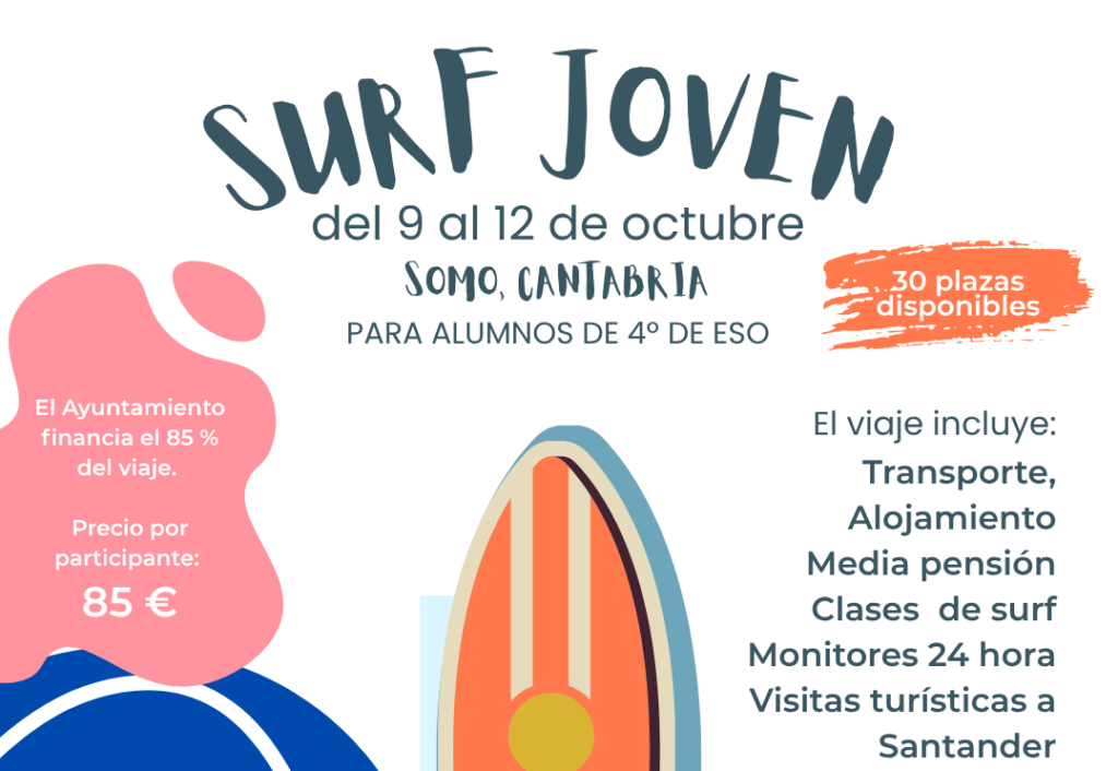 SufJoven 2026: Viaje de surf para alumnos de 4º de ESO en octubre