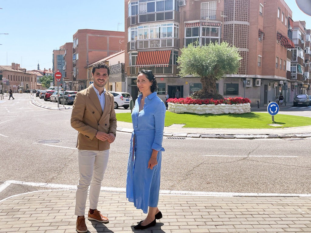 Renovación de la rotonda en Torrejón de Ardoz con un olivo centenario y nuevas jardineras