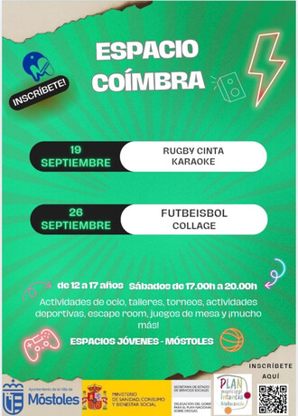 Nuevo Espacio Joven en el CEIP Maruja Mallo para actividades gratuitas en Móstoles