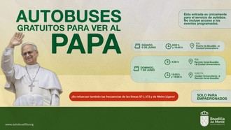 Autobuses gratuitos para vecinos durante la visita del Papa en Boadilla del Monte
