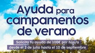 Abierto el plazo para solicitar 100 euros por hijo para campamentos de verano
