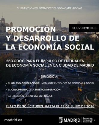 Ayuntamiento de Madrid lanza subvenciones de 250.000 euros para economía social