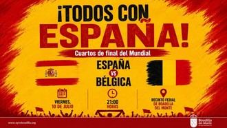 Retransmisión del partido España-Bélgica en pantalla gigante este viernes