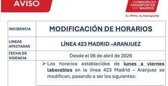 Aumento del 20% en la frecuencia de autobuses interurbanos en Aranjuez