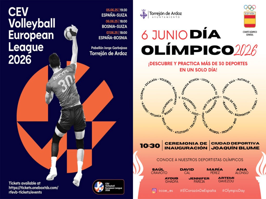 Fin de semana deportivo: Día Olímpico y Liga Europea de Voleibol en Torrejón de Ardoz