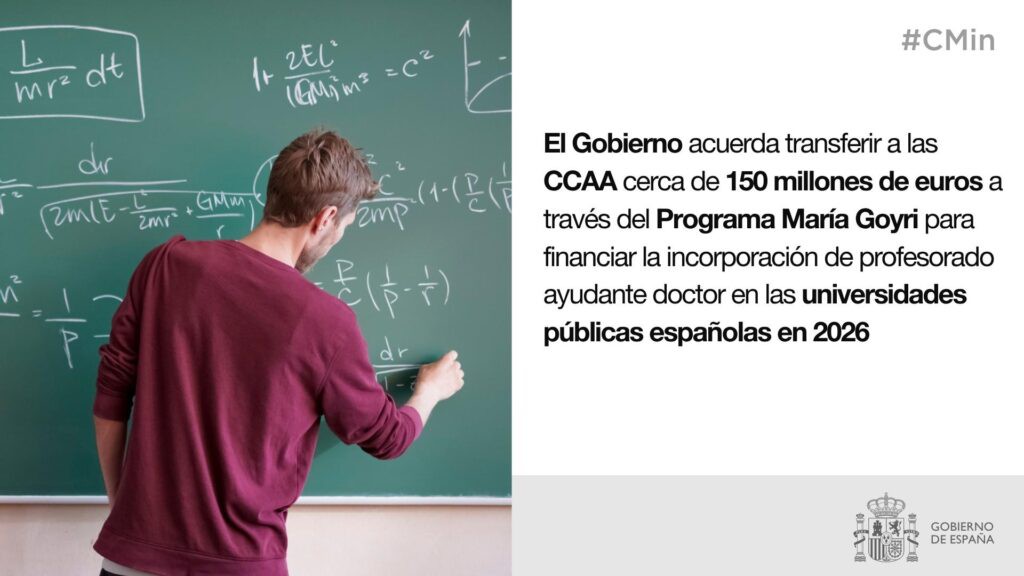 Gobierno destina 150 millones para contratar profesorado universitario
