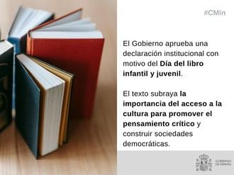 El Gobierno lanza una declaración para el Día del libro infantil y juvenil