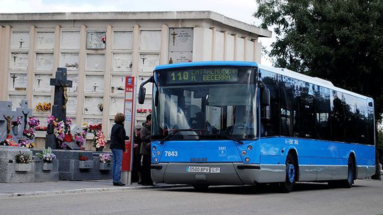 La EMT refuerza ocho líneas que pasan junto a cementerios y reforzará otras dos