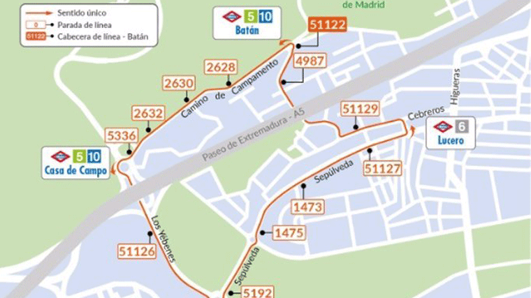 El servio de la EMT para unir en autobús los barrios de Lucero y Batán será gratuito a partir del próximo día 10