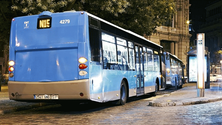 La EMT reduce el número de autobuses nocturnos hasta el 1 de septiembre