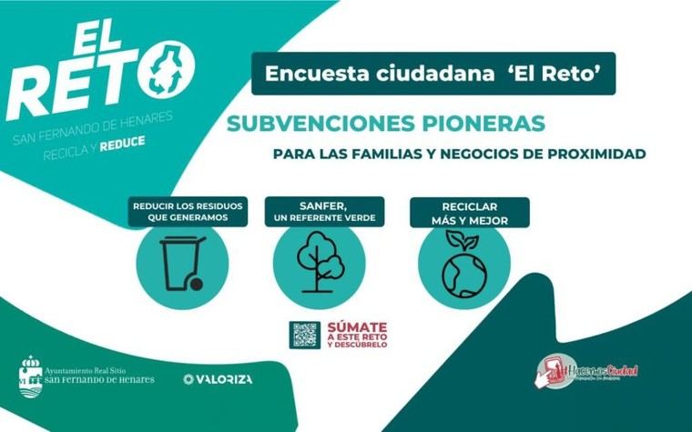 Participa en la encuesta sobre el Reto Recicla y Reduce 2025 en San Fernando de Henares
