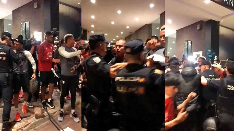 Enfrentamiento entre policía y jugadores de la selección de fútbol de Perú en un hotel
