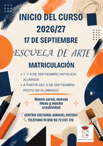 Inicia el curso 2026-27 en la Escuela Municipal de Arte