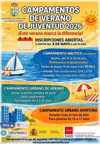 Abren inscripciones el 4 de mayo para campamentos de verano dirigidos a niños y adolescentes